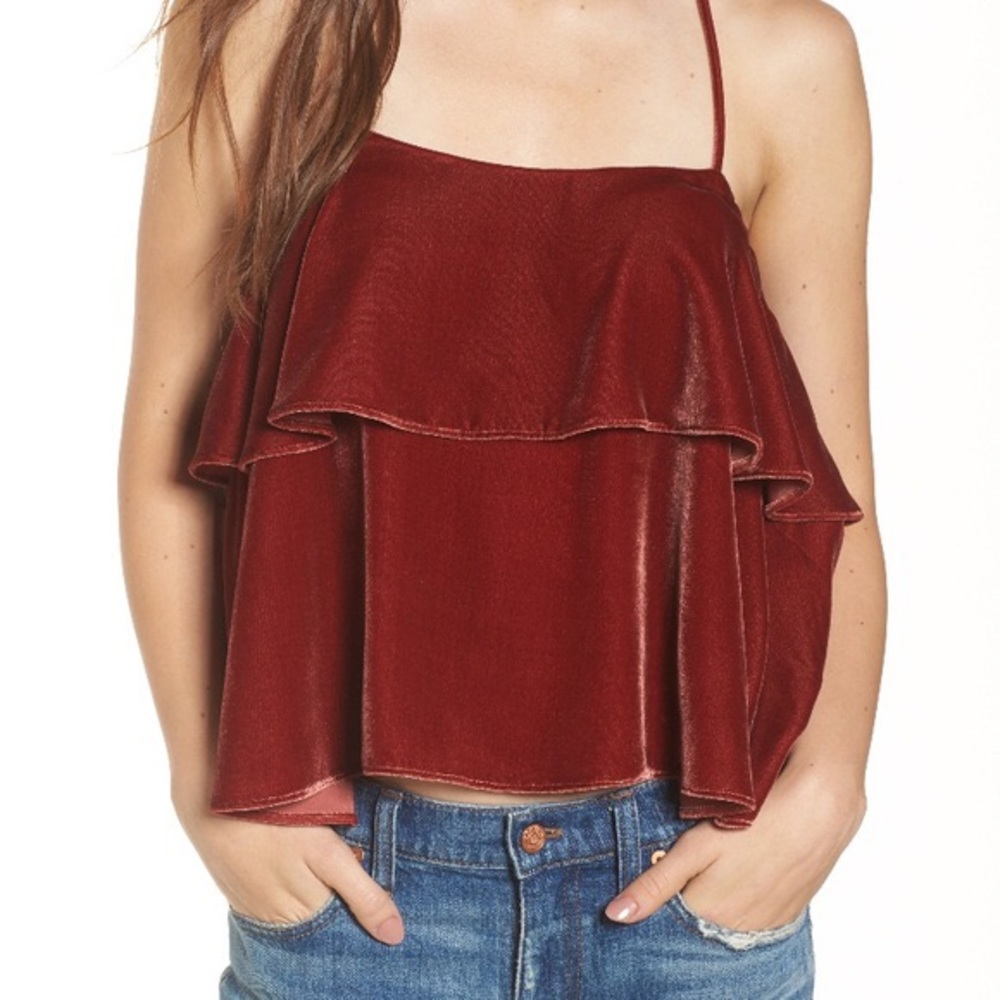 Madewell velvet ruffle cami